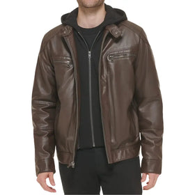Liam Brown Biker Leather Jacket